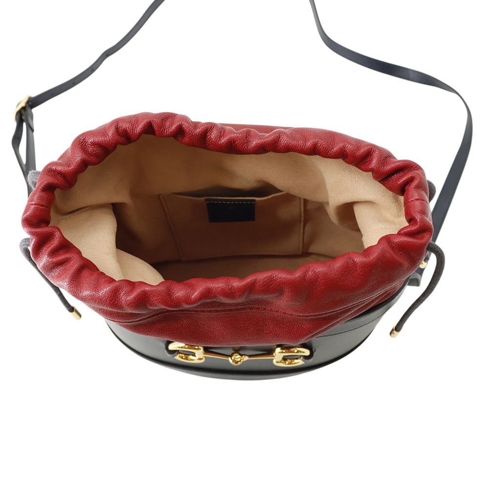 Gucci Shoulder Bag Horsebit Drawstring Leather — view 5