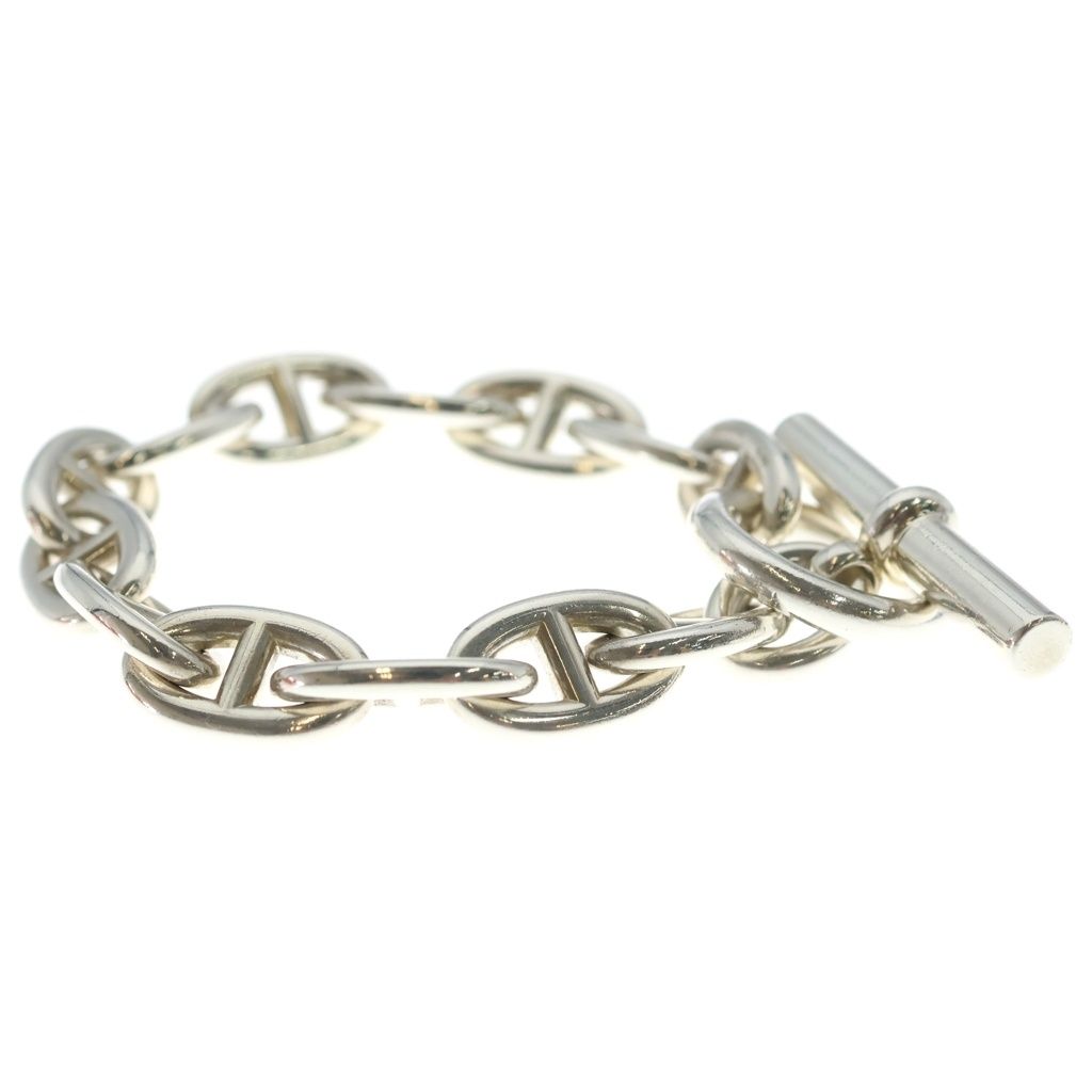 Hermes Chaine D'ancre TGM Chain Bracelet Silver — view 3