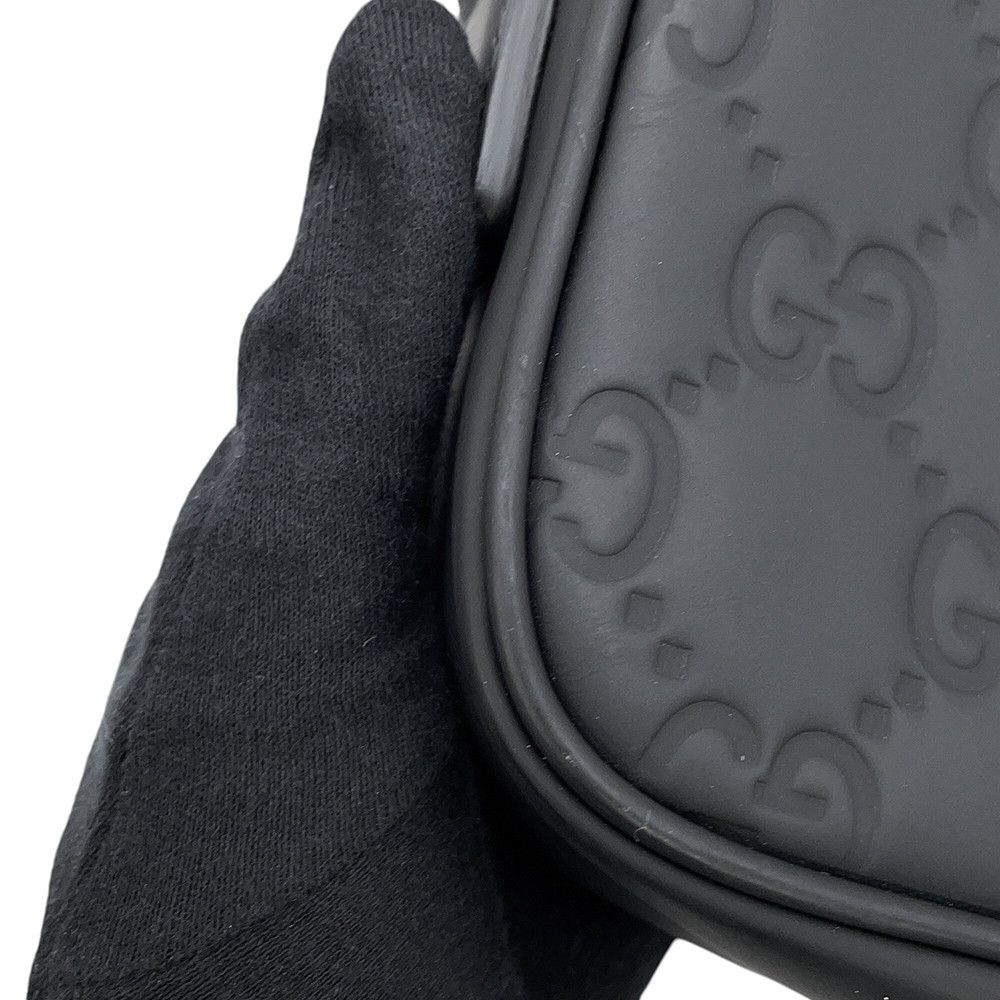 Gucci Shoulder Bag GG Rubber Effect Black — view 8