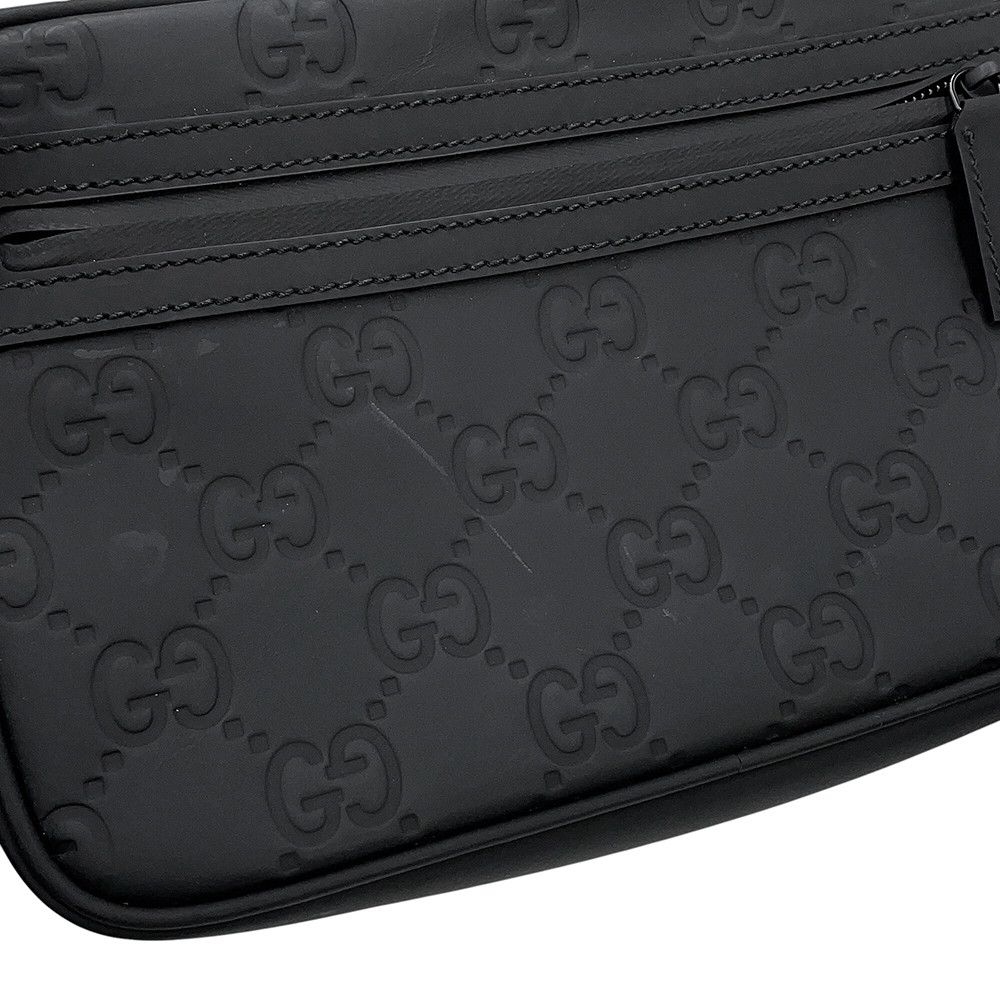 Gucci Shoulder Bag GG Rubber Effect Black — view 6