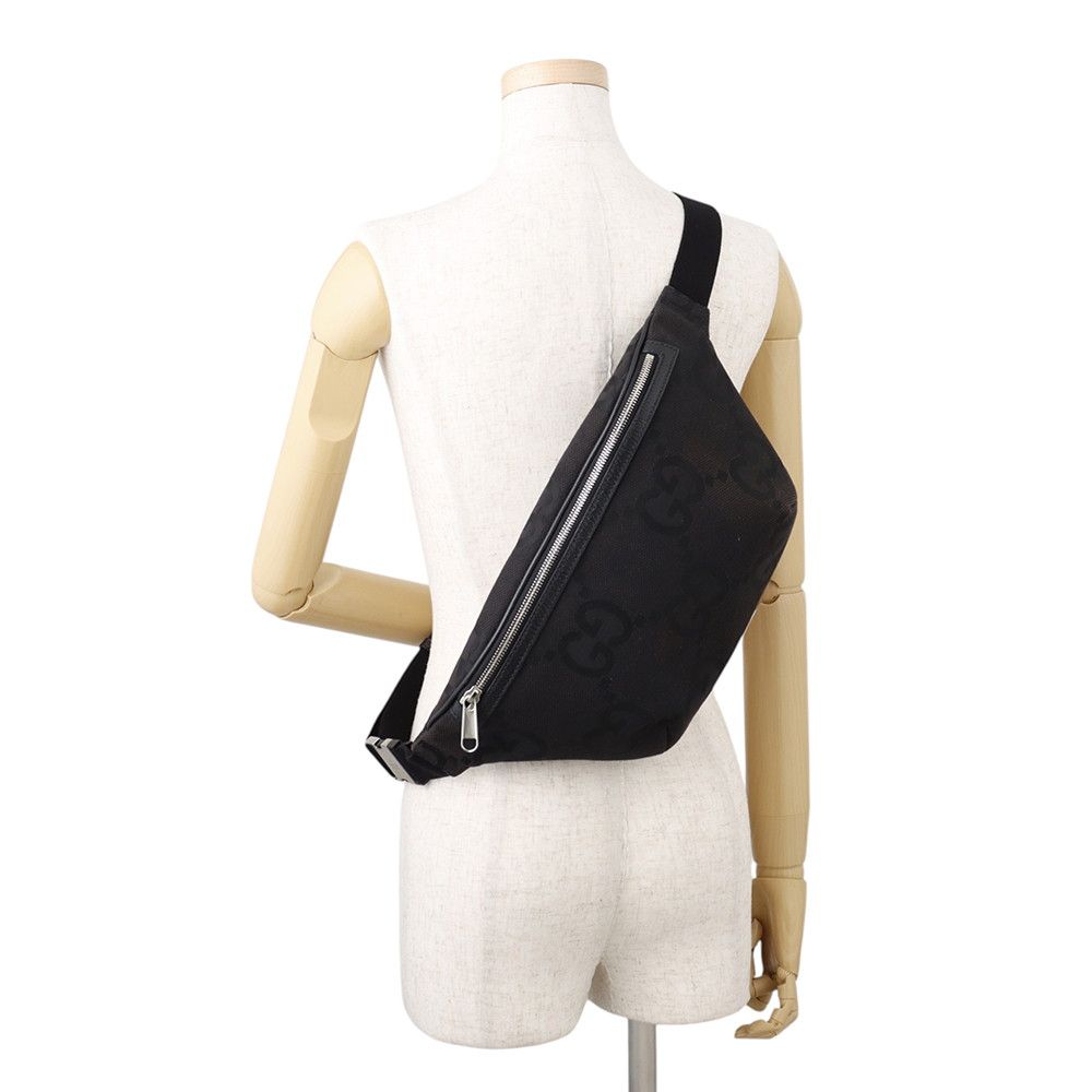 Gucci Belt Bag Jumbo GG Canvas Black — view 5