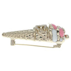 Chanel 26c Rhinestone Decorative CC Logo Ice Cream Brooch Gold Pink — view 4