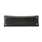 Chanel Chain Shoulder Bag Blanc CC Logo Leather Stitch Black 2-Way — view 3