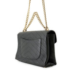 Chanel Chain Shoulder Bag Blanc CC Logo Leather Stitch Black 2-Way — view 2