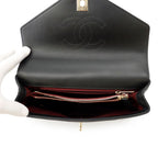 Chanel Chain Shoulder Bag Blanc CC Logo Leather Stitch Black 2-Way — view 7