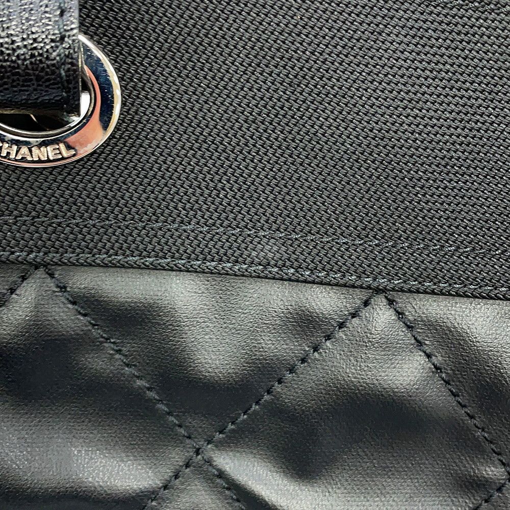 Chanel Tote Quilted Paris Biarritz MM Coco Charm Black — view 7
