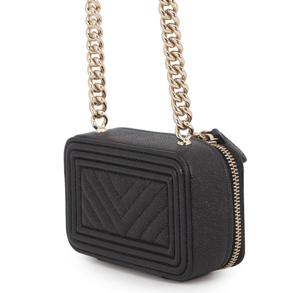 Chanel Chain Shoulder Bag Boy Mini Caviar Leather Black — view 2