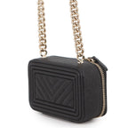 Chanel Chain Shoulder Bag Boy Mini Caviar Leather Black — view 2