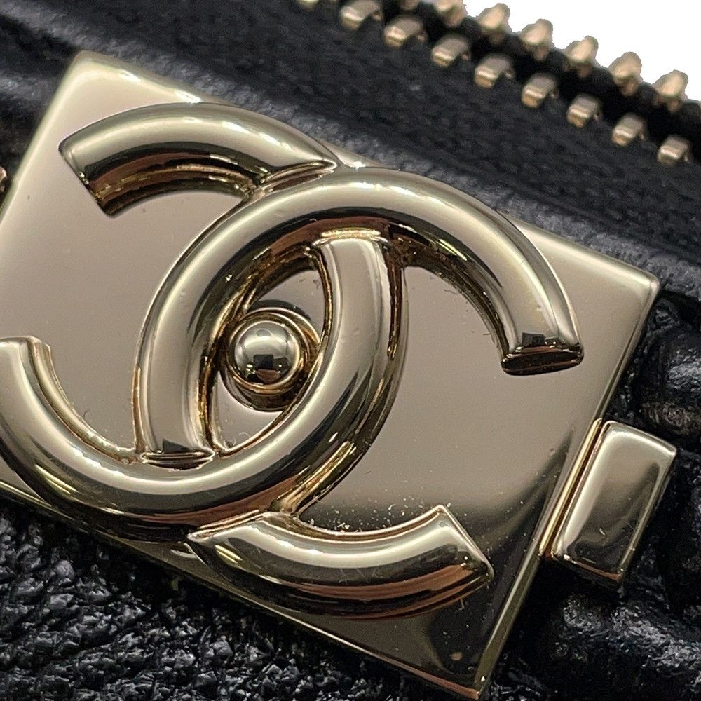 Chanel Chain Shoulder Bag Boy Mini Caviar Leather Black — view 7