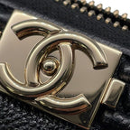 Chanel Chain Shoulder Bag Boy Mini Caviar Leather Black — view 7