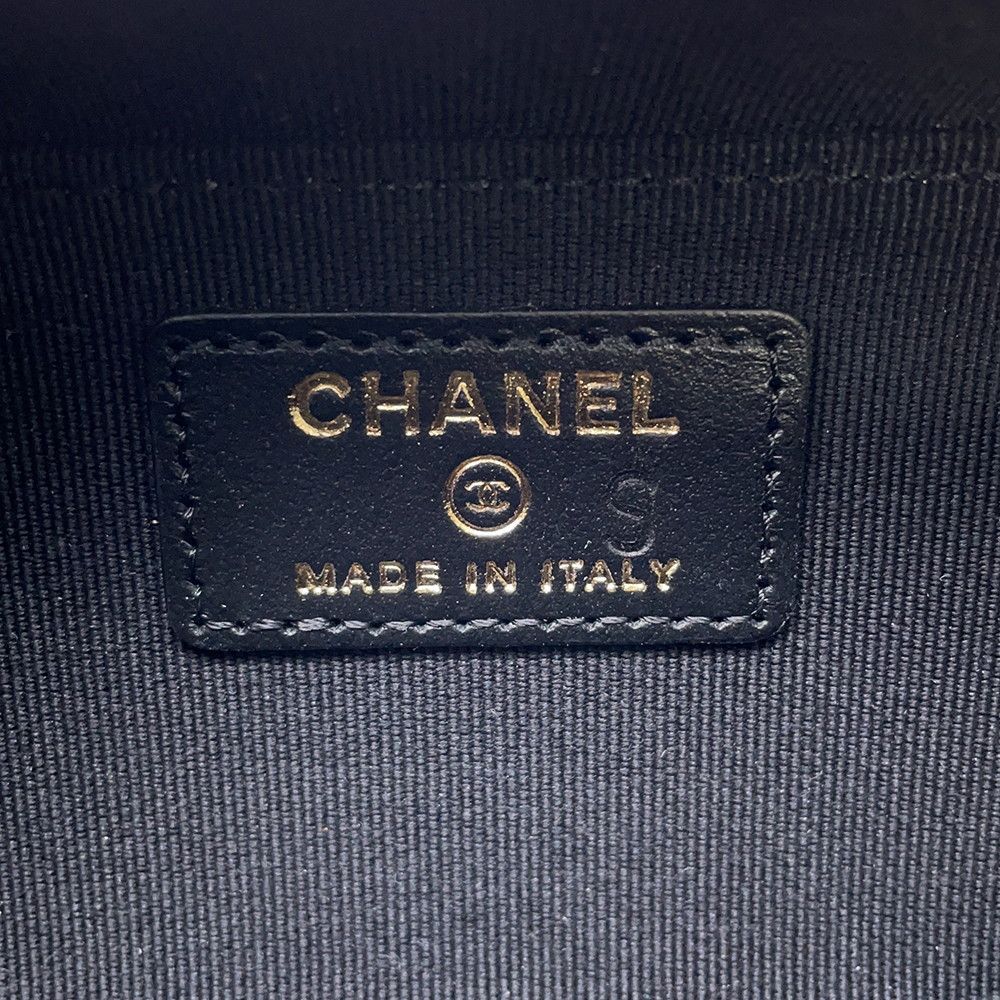 Chanel Chain Shoulder Bag Boy Mini Caviar Leather Black — view 8