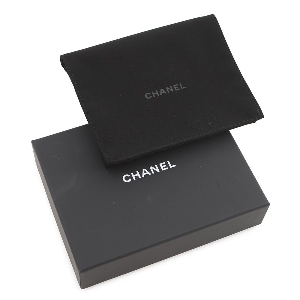 Chanel Coin Case Quilted CC Logo Caviar Leather Fragment Card Black — view 7