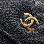 Chanel Trifold Wallet Chez Blanc Small Flap Compact Caviar Leather Black — view 9
