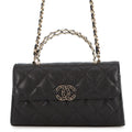 Chanel Chain Shoulder Bag Top Handle Phone Case Quilted CC Logo Caviar Leather