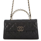 Chanel Chain Shoulder Bag Top Handle Phone Case Quilted CC Logo Caviar Leather