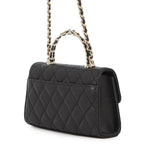Chanel Chain Shoulder Bag Top Handle Phone Case Quilted CC Logo Caviar Leather — view 2