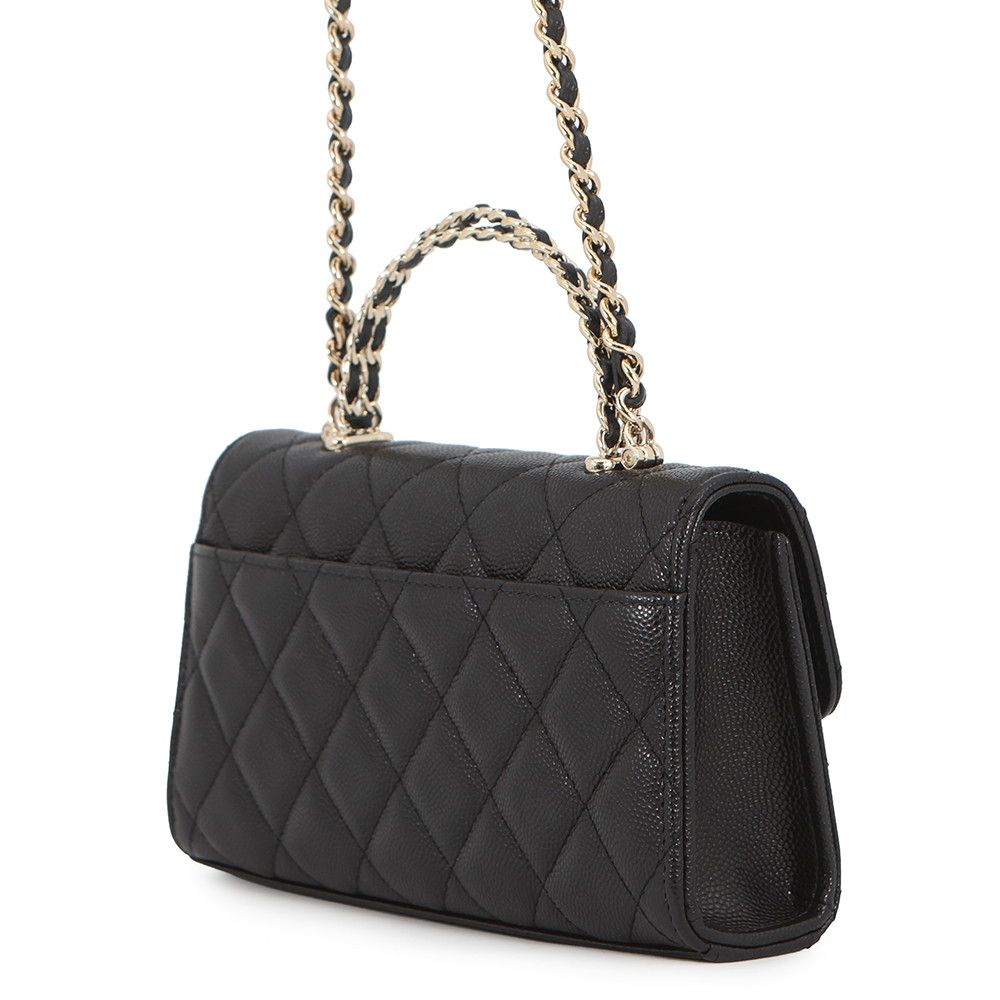Chanel Chain Shoulder Bag Top Handle Phone Case Quilted CC Logo Caviar Leather — view 2