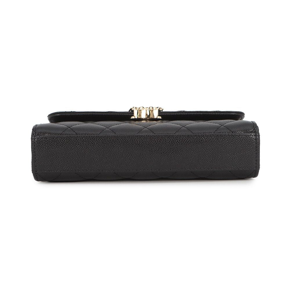 Chanel Chain Shoulder Bag Top Handle Phone Case Quilted CC Logo Caviar Leather — view 3