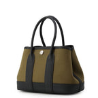 Hermes Tote Neo Garden 23 Party Olive Green Black Silver Toile Officier Negonda — view 2