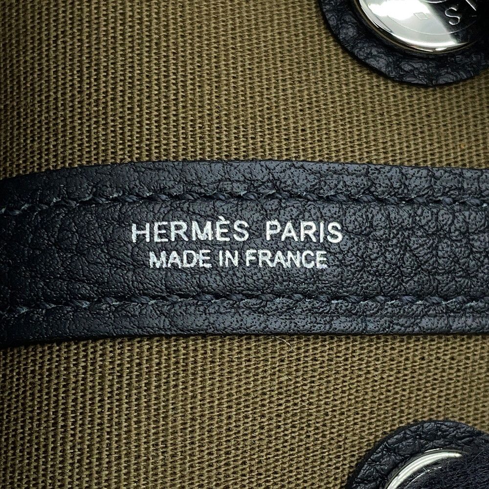 Hermes Tote Neo Garden 23 Party Olive Green Black Silver Toile Officier Negonda — view 6