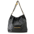 Chanel Chain Shoulder Bag 22 Calf Leather Black