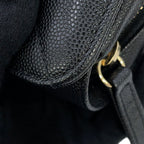 Chanel Chain Shoulder Bag CC Logo Quilted Flap Small Caviar Leather Black — view 7
