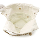 Chanel Chain Shoulder Bag Quilted Perforated 22 Small White — view 5