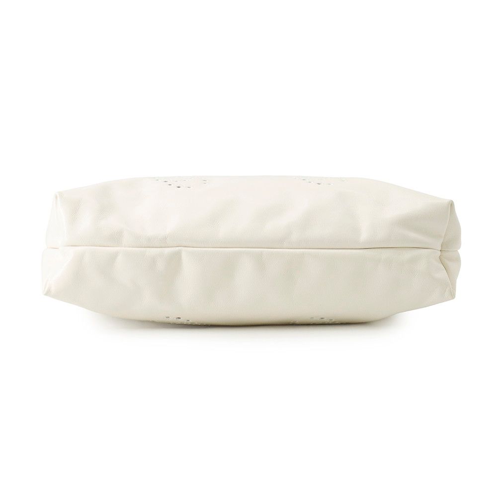 Chanel Chain Shoulder Bag Quilted Perforated 22 Small White — view 3
