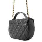 Chanel Chain Shoulder Bag Quilted CC Logo Half Moon Phone Folder Black — view 2
