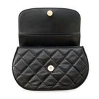 Chanel Chain Shoulder Bag Quilted CC Logo Half Moon Phone Folder Black — view 5