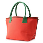 Hermes Tote So Cabas Petit Ash Orange Green Silver Canvas Epsom — view 2