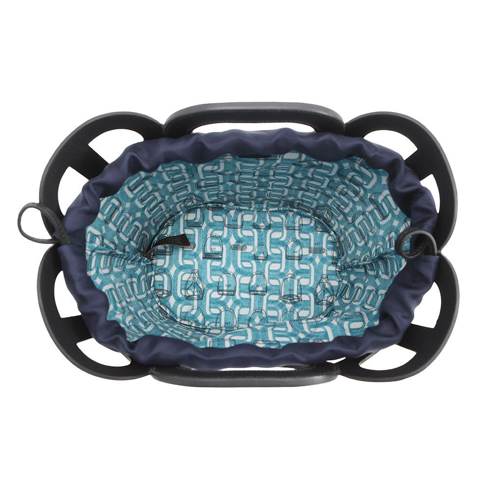 Hermes Handbag Chaine D'ancre Black Navy Vo Madame Silk — view 5