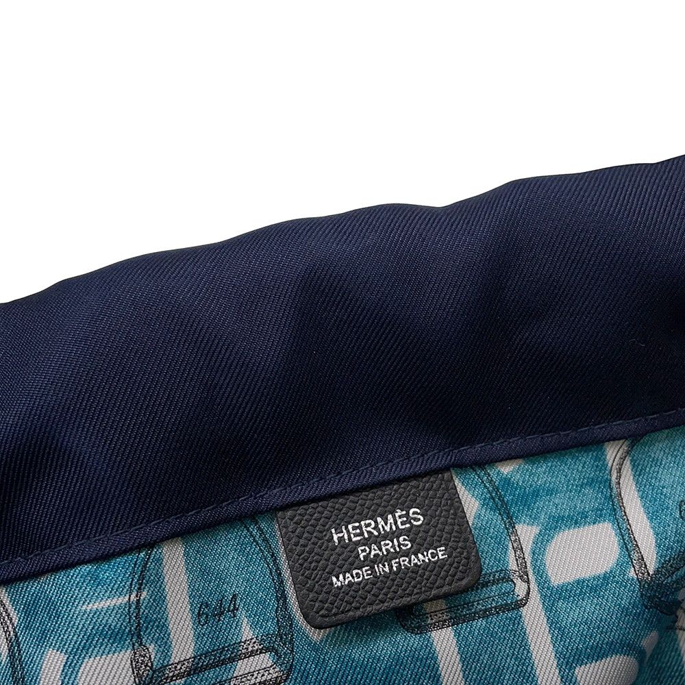 Hermes Handbag Chaine D'ancre Black Navy Vo Madame Silk — view 8