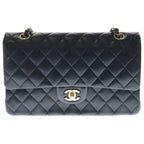 Chanel 11.12 Quilted 25 Double Flap Chain Classic Shoulder Back Lambskin Gold