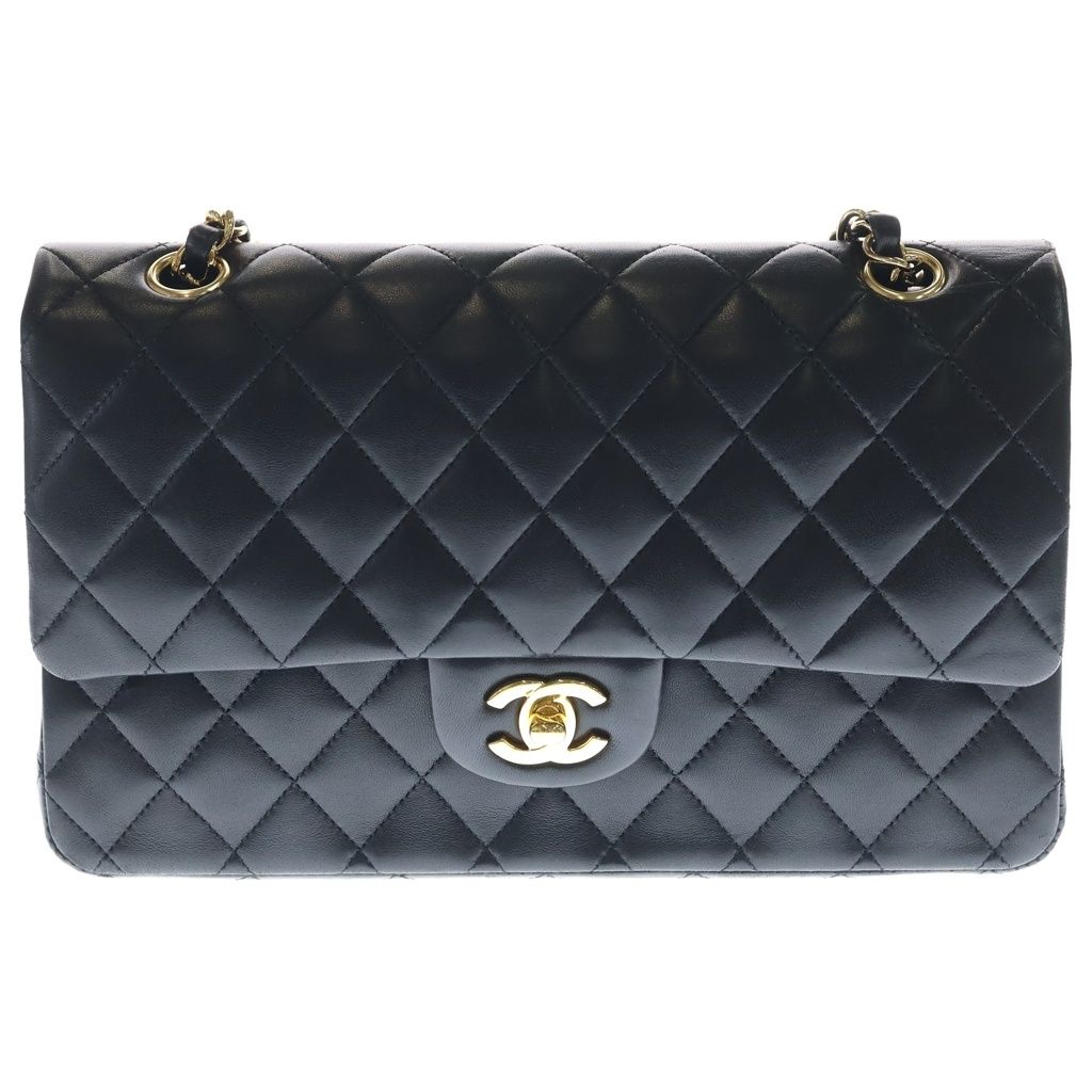 Chanel 11.12 Quilted 25 Double Flap Chain Classic Shoulder Back Lambskin Gold