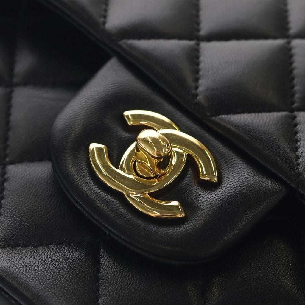Chanel 11.12 Quilted 25 Double Flap Chain Classic Shoulder Back Lambskin Gold — view 6
