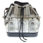 Louis Vuitton Fornasetti Noe MM Tote Shoulder Bag White Brown Leather Gold