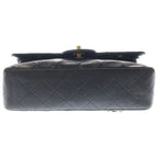 Chanel Quilted 23 Double Flap Chain Shoulder Bag Black Lambskin Gold — view 4