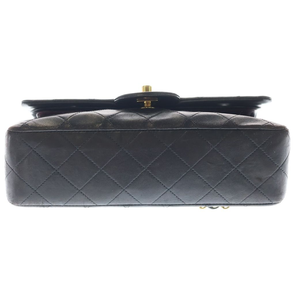 Chanel Quilted 23 Double Flap Chain Shoulder Bag Black Lambskin Gold — view 4