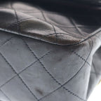 Chanel Quilted 23 Double Flap Chain Shoulder Bag Black Lambskin Gold — view 5