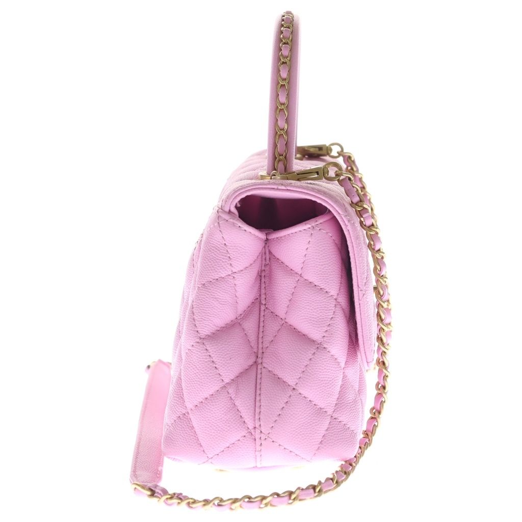 Chanel Coco Handle XS 2-Way Shoulder Bag Pink Caviar Leather Gold — view 3