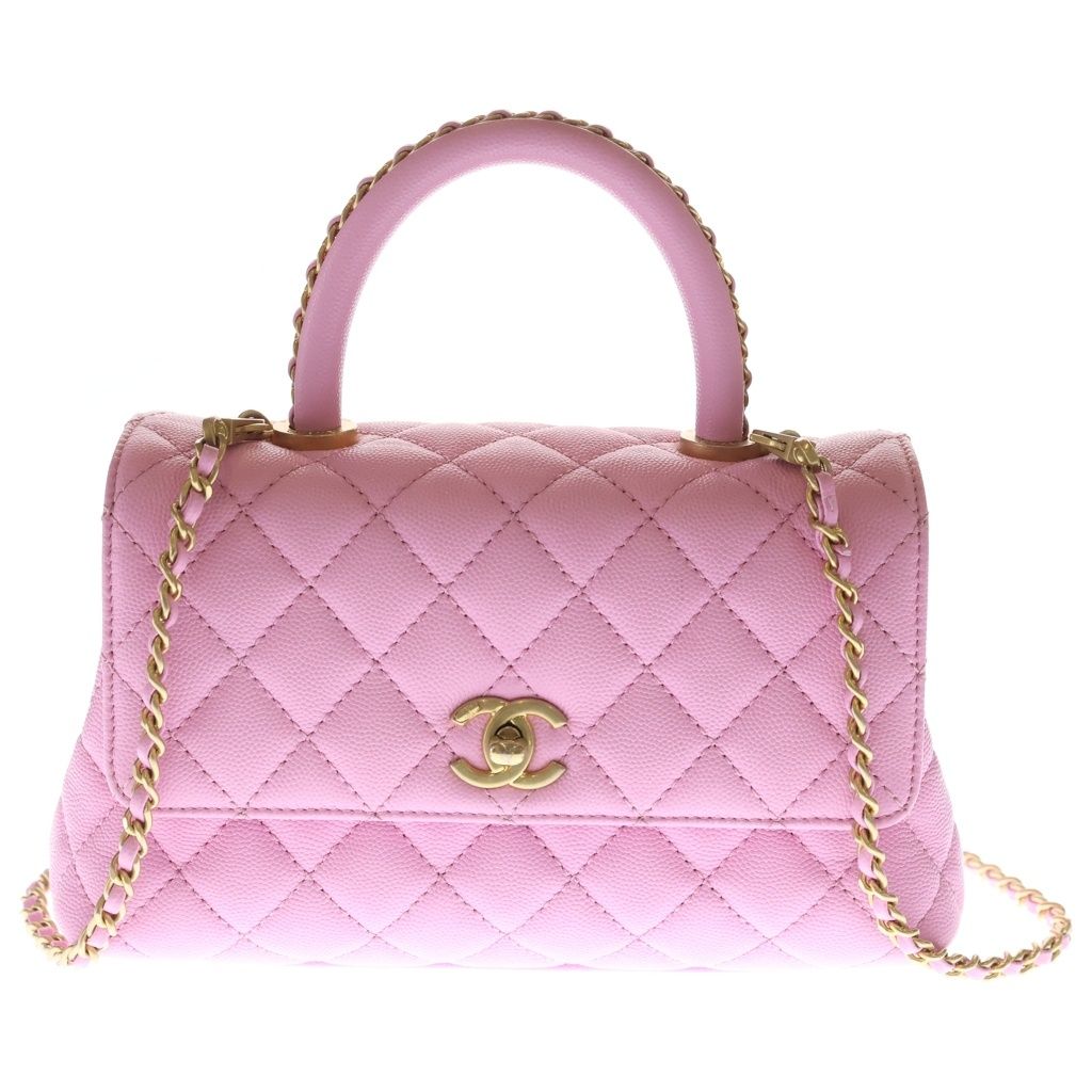 Chanel Coco Handle XS 2-Way Shoulder Bag Pink Caviar Leather Gold
