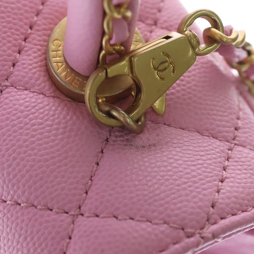 Chanel Coco Handle XS 2-Way Shoulder Bag Pink Caviar Leather Gold — view 7