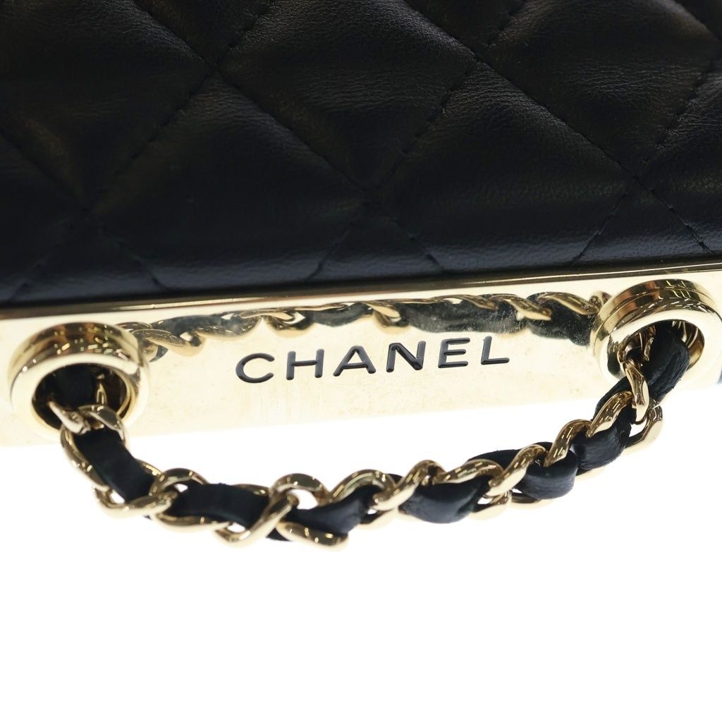 Chanel Quilted 11 Mini Chain Shoulder Bag Black Lambskin Gold — view 7