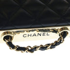 Chanel Quilted 11 Mini Chain Shoulder Bag Black Lambskin Gold — view 7