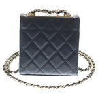 Chanel Quilted 11 Mini Chain Shoulder Bag Black Lambskin Gold — view 2