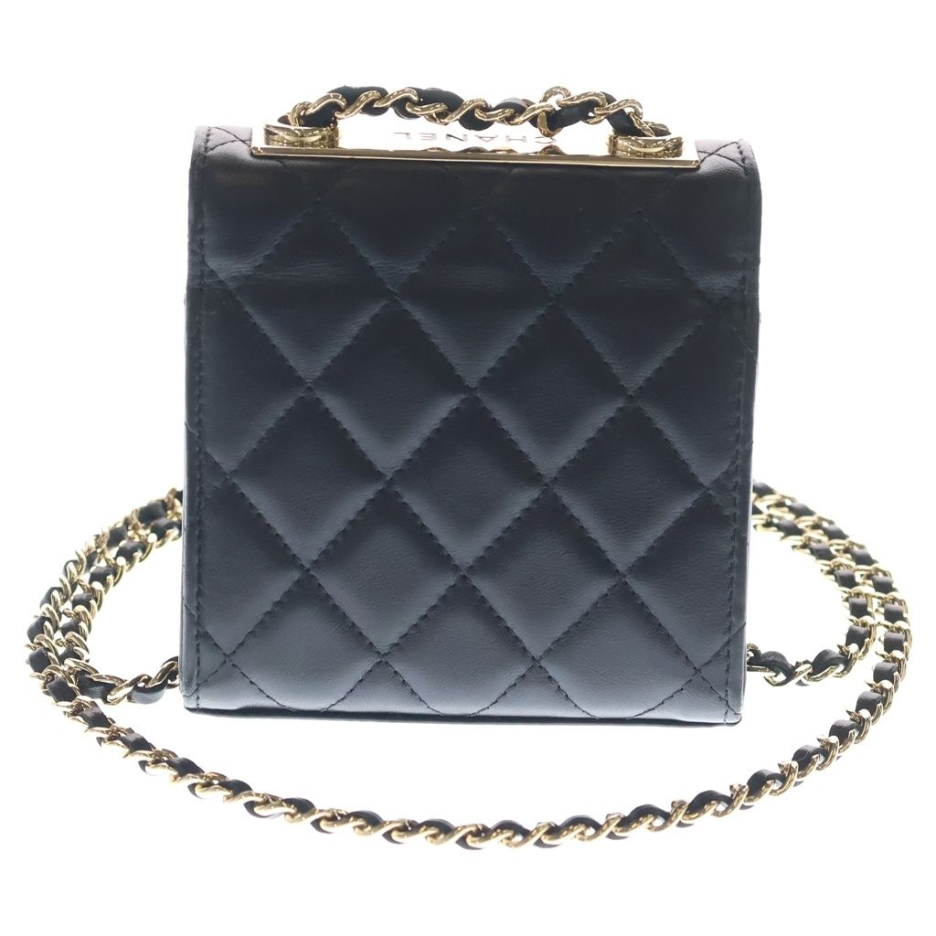 Chanel Quilted 11 Mini Chain Shoulder Bag Black Lambskin Gold — view 2