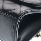 Chanel Quilted 11 Mini Chain Shoulder Bag Black Lambskin Gold — view 5