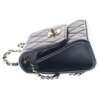 Chanel Quilted 11 Mini Chain Shoulder Bag Black Lambskin Gold — view 3