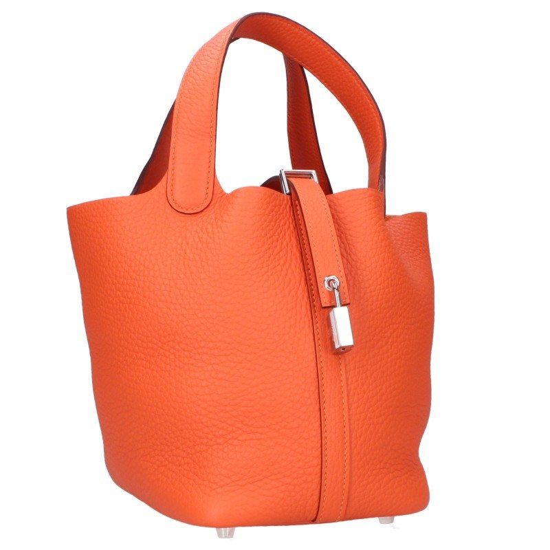 Hermes Picotin Lock PM Orange Taurillon Clemence Handbag PM